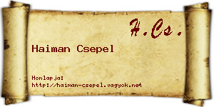 Haiman Csepel névjegykártya